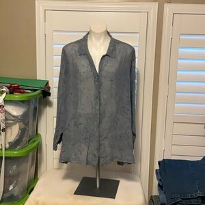 VJH Confort Light Blue Floral Button Down Shirt